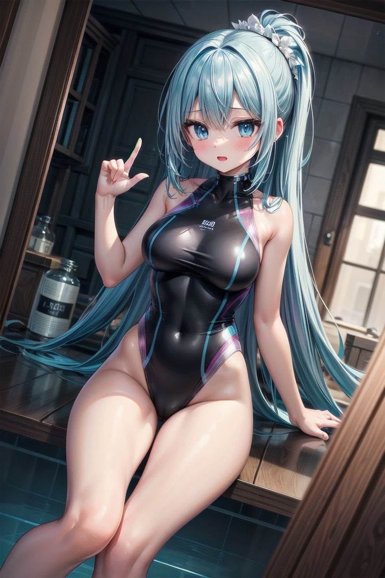 【R-15】長髪競泳水着少女CG集_3