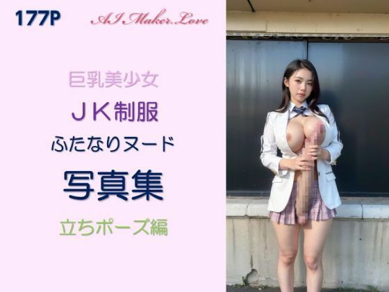 巨乳美少女 JK制服 ふたなりヌード写真集 立ちポーズ編_0